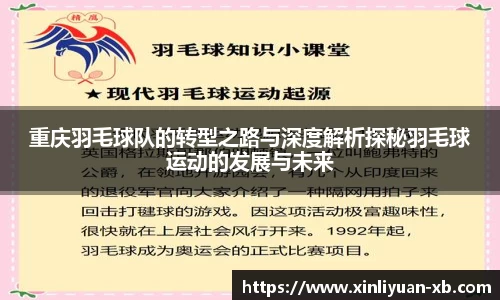 重庆羽毛球队的转型之路与深度解析探秘羽毛球运动的发展与未来